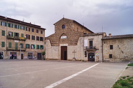 Saint Augustin church, Colle Val d'Elsa, Tuscany, Italyの写真素材