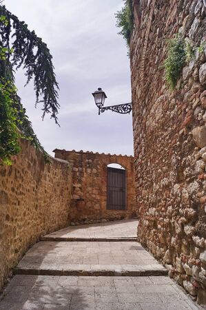Typical street of Colle Val d'Elsa, Tuscany, Italyの写真素材