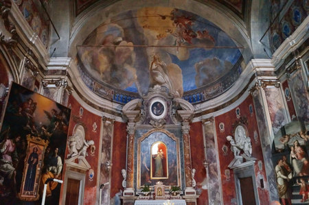 Interior of Saint Francis church in Pescia, Tiscany, Italy