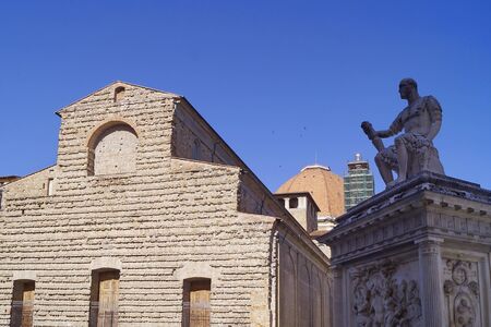Florence during the covid-19 emergency, San Lorenzo church, Italyの写真素材