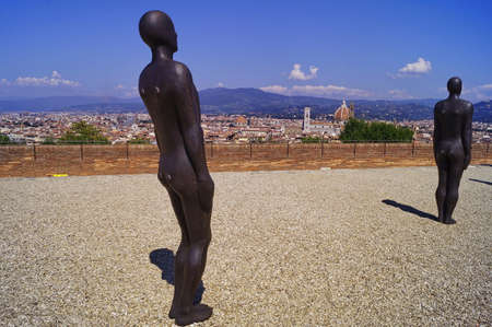 Modern sculptures at Forte Belvedere in Florence, Italyのeditorial素材