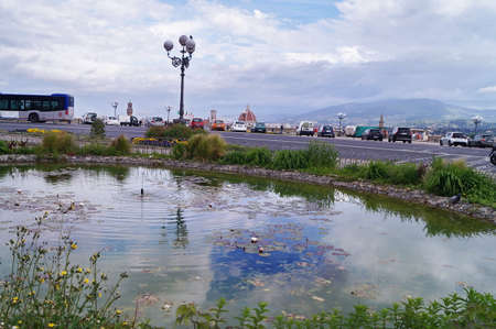 Piazzale Michelangelo tub in Florence, Italyの写真素材