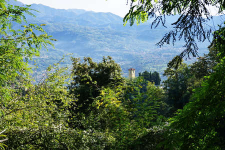 Panorama in Garfagnana, Tuscany, Italyの写真素材