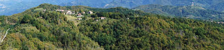Panorama in Garfagnana, Tuscany, Italyの写真素材