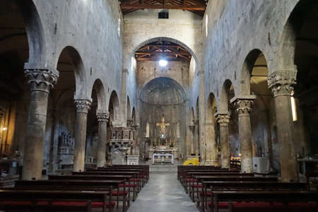 Interior of the cathedral of Carrara, Tuscany, Italyの写真素材