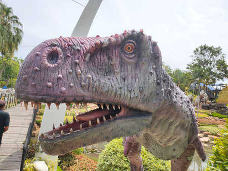 dinosaur in the jungleのeditorial素材
