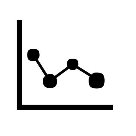 graph icon on black and white backgroundのイラスト素材