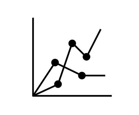 graph icon on black and white backgroundのイラスト素材