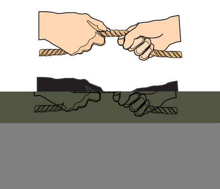 hand and peopleon white background. hand drawing set of vector sketchesのイラスト素材