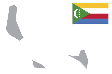 Map of Comoros with black outline and grey fill, vector illustrationのイラスト素材