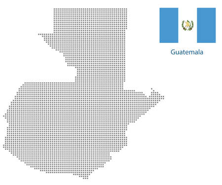 Map of Guatemala with black outline and grey fill, vector illustrationのイラスト素材