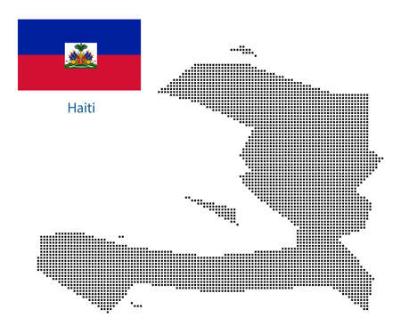 Map of Haiti with black outline and grey fill, vector illustrationのイラスト素材