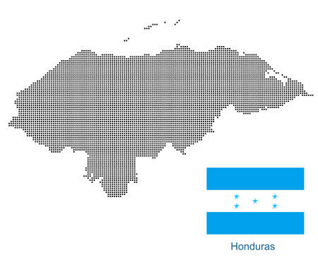 Map of Honduras with black outline and grey fill, vector illustrationのイラスト素材