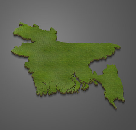 3D map illustration of Bangladeshの写真素材