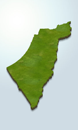 3D map illustration of Israelの写真素材