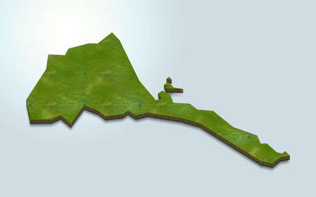 3D map illustration of Eritreaの写真素材