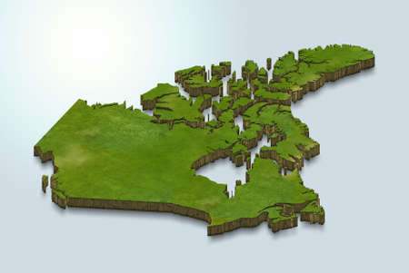 3D map illustration of canadaの写真素材
