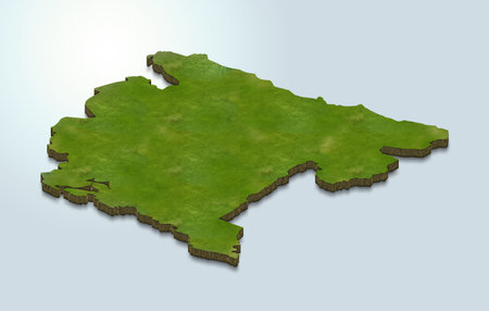 3D map illustration of Montenegroの写真素材