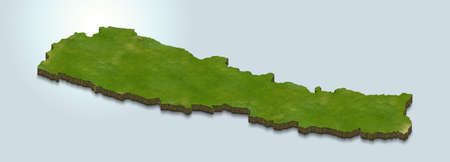 3D map illustration of Nepalの写真素材