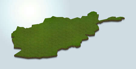 3D map illustration of Afghanistanの写真素材