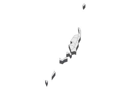 Map of Palau with black outline and grey fill, vector illustrationのイラスト素材