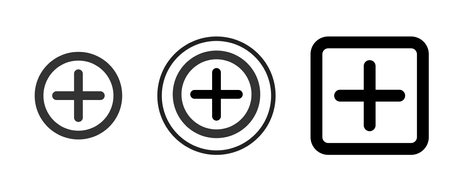 Plus icons set. Plus sign and symbol. Add plus icon vectorのイラスト素材