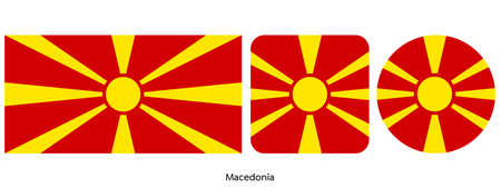 Macedonia flag, vector illustrationのイラスト素材