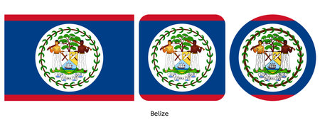 Belize flag, vector illustrationのイラスト素材