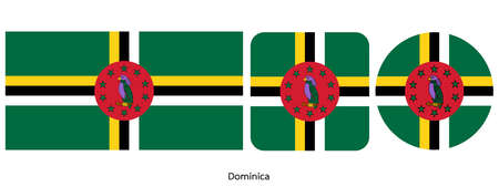 Dominica flag, vector illustrationのイラスト素材