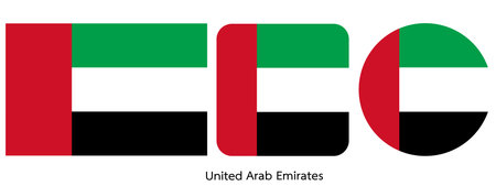 United Arab Emirates flag, vector illustrationのイラスト素材