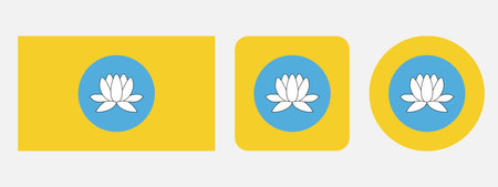 Kalmykia flag, vector illustrationのイラスト素材