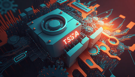 3D rendering of abstract technology concept background. 3D illustration.