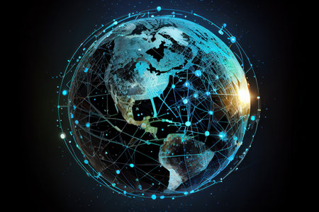Global network connection. 3D rendering Elements of this image furnished