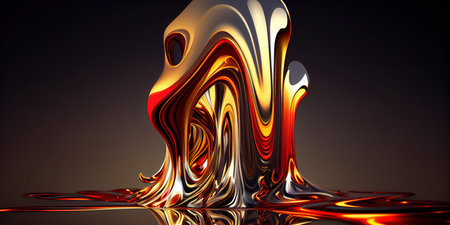 3d render of abstract background with liquid shape. Art design.の写真素材
