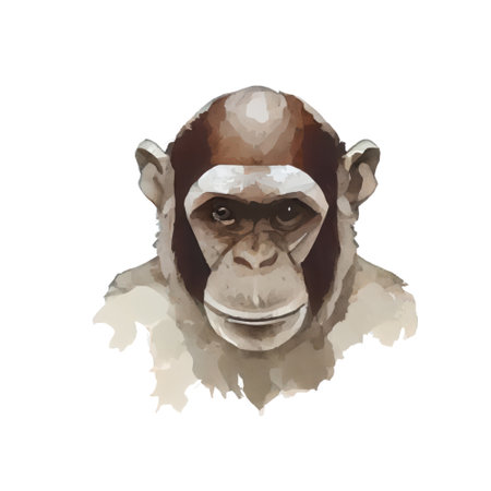 Watercolor portrait of a gorilla on a white background. illustrationの写真素材