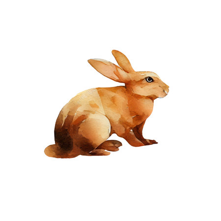 Cute watercolor hare isolated on white background. illustration.の写真素材