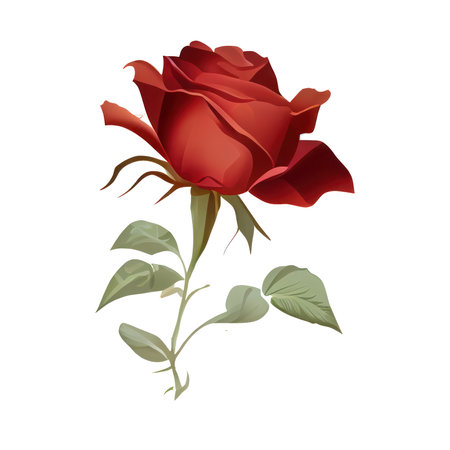Red rose isolated on white background. illustration for your design.の写真素材