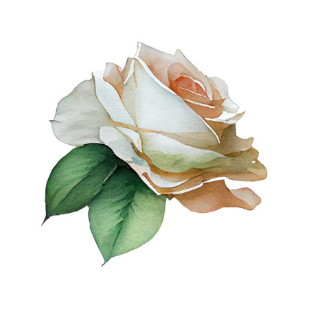 Watercolor rose. Hand painted illustration isolated on a white background.の写真素材