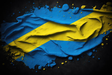 Grunge Bahamas flag on black background. 3D rendering.の素材