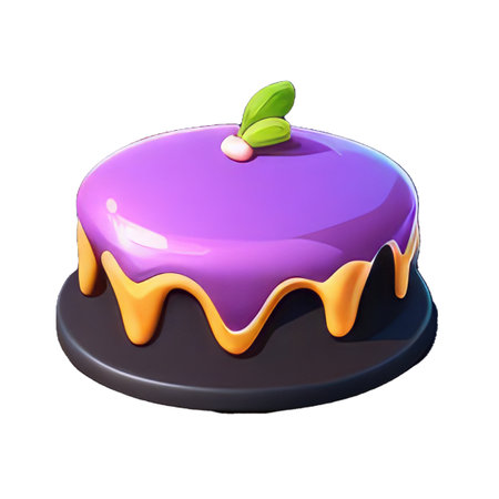 Cake isolated on a white background. 3d render illustration.の素材