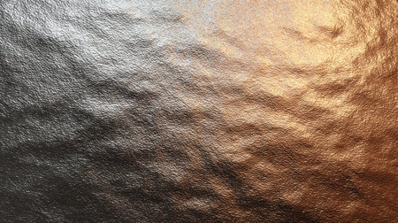 This striking image features a shimmering metallic surface with a unique texture, blending warm and cool tones for a captivating backdrop.の素材