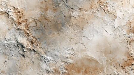 Discover a captivating abstract texture featuring an eroded surface with earthy shades of gray and beige, perfect for backgrounds and designs.の素材