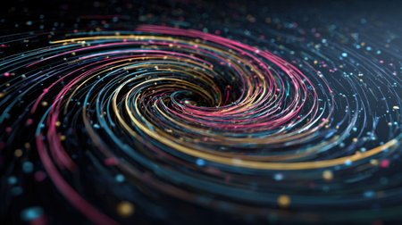 Captivating swirling abstract design featuring vibrant colors and dynamic movement, perfect for modern digital art applications and creative projects.の素材