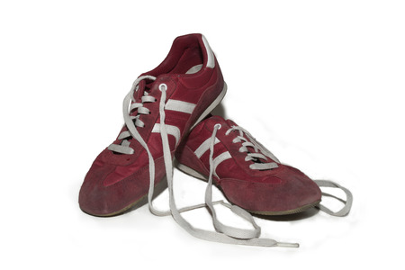 used shoes over white background in different colorsの写真素材