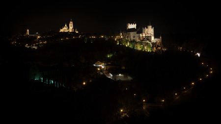 Military Castle of the city of Segovia in the foregroundのeditorial素材