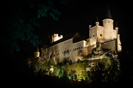 Military Castle of the city of Segovia in the foregroundのeditorial素材