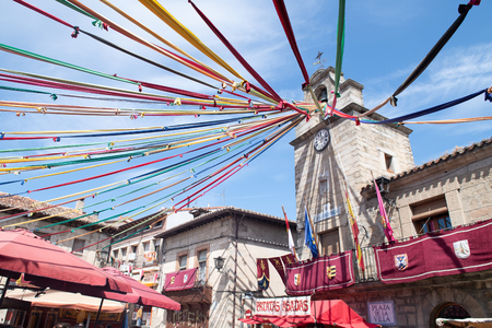 Traditional medieval market celebrated in the town of La Enrada, province of Avila, Spain, the day May 1, 2019のeditorial素材