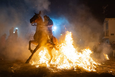 act of purification of horses, held in San BartolomÃ© de Pinares, Avila, Spain, on February 16 of...
