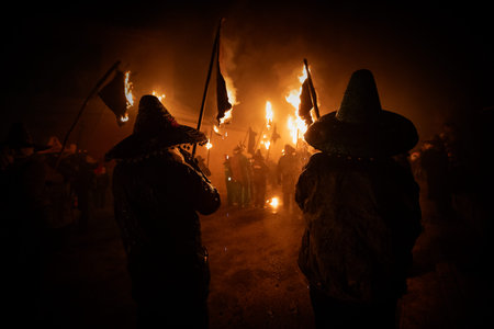 celebration of le vitor held in the town of Mayorga-Valladolid, Spain, during the night of September...