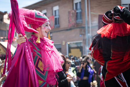 A vibrant medieval show where puppeteers and musicians drew laughter and fun from a captivated crowd in the province of Madrid during the spring of 2023のeditorial素材
